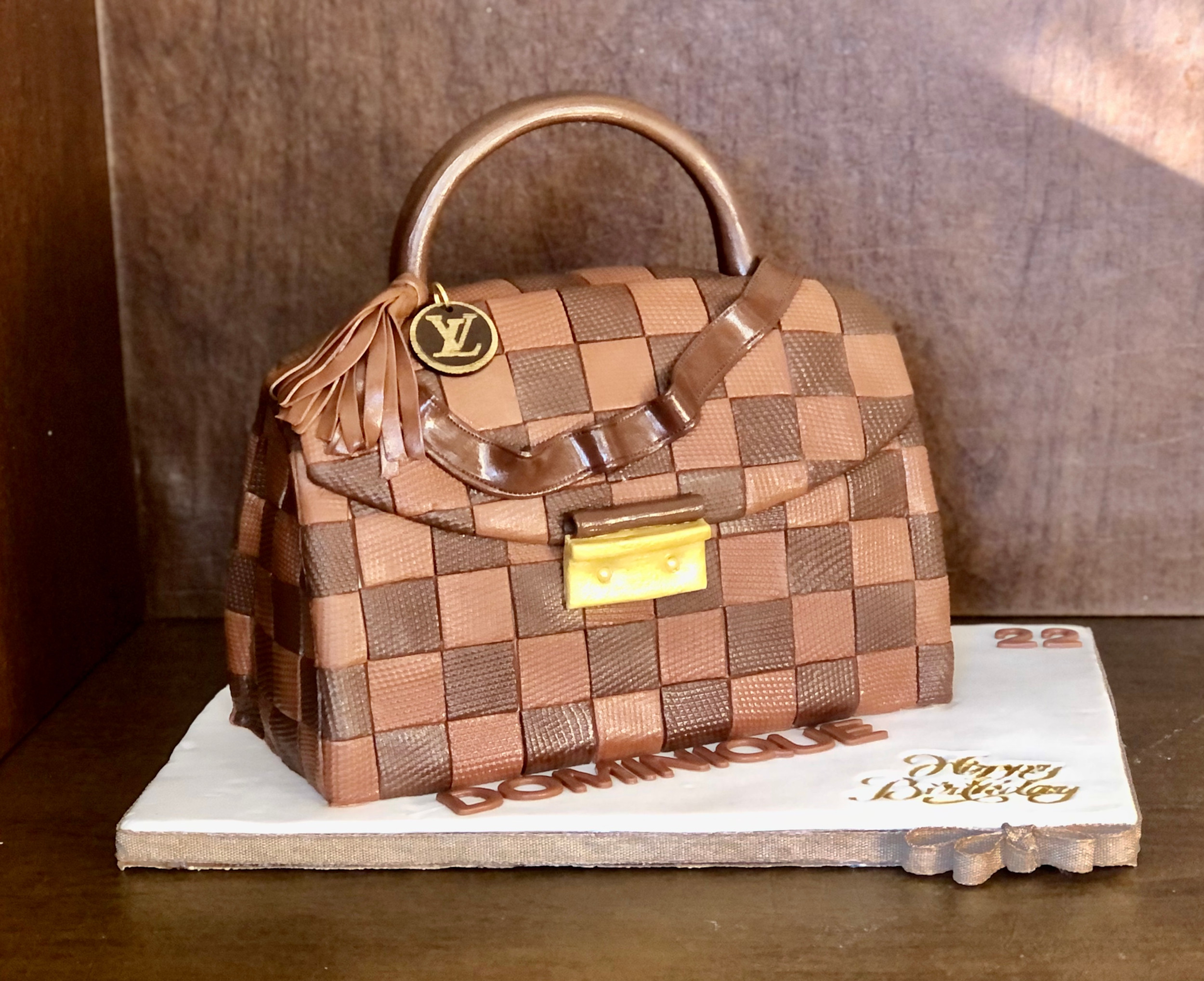 Kosher custom cake by Au Bon Cake — LV bag cake