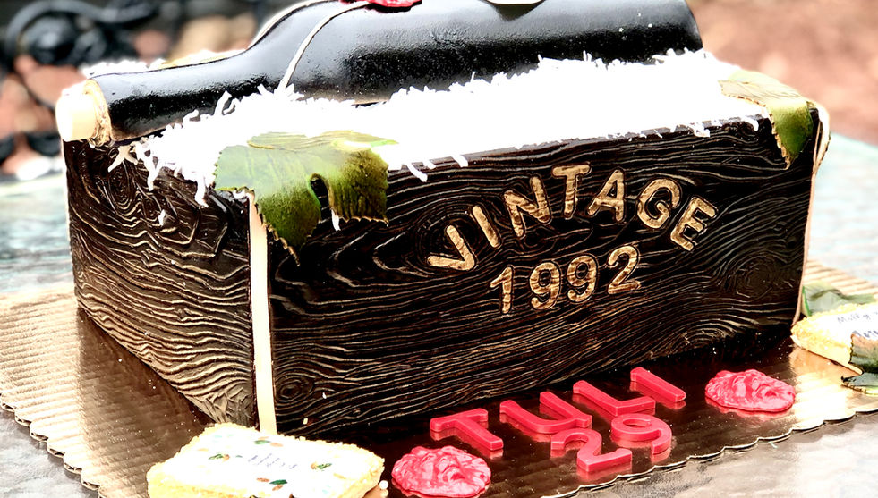 Kosher custom cake by Au Bon Cake — Wine case cake